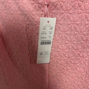 Never worn tags on size 12 pink Jcrew quilted dress with white rick rack trim